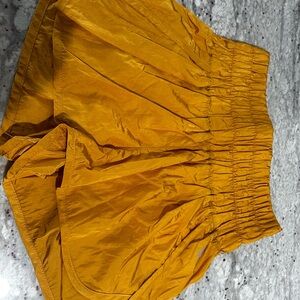 FP Movement by Free People Crinkle Mustard Yellow High-Rise Shorts – Small